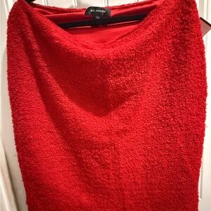St. John Scarlet Textured Skirt